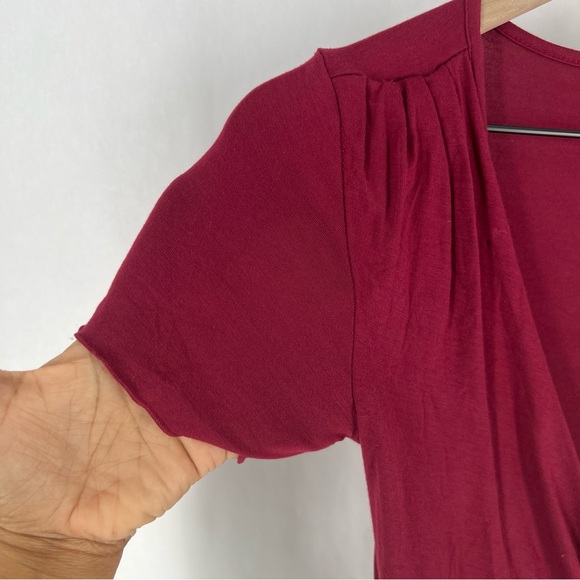 Kindred Bravely Burgundy Cross Front V-Neck Nursing Midi Dress Soft Modal XS - Picture 4 of 10